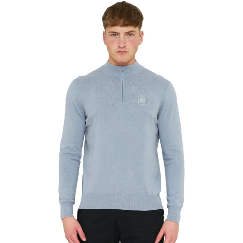 Image of Marshall Artist Mens Siren Zipped Knitted Hoodie Grey male Large