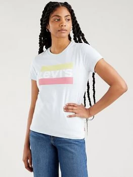 Image of Levis The Perfect Tee Seasonal Sportswear Logo - Blue Size XS, Women