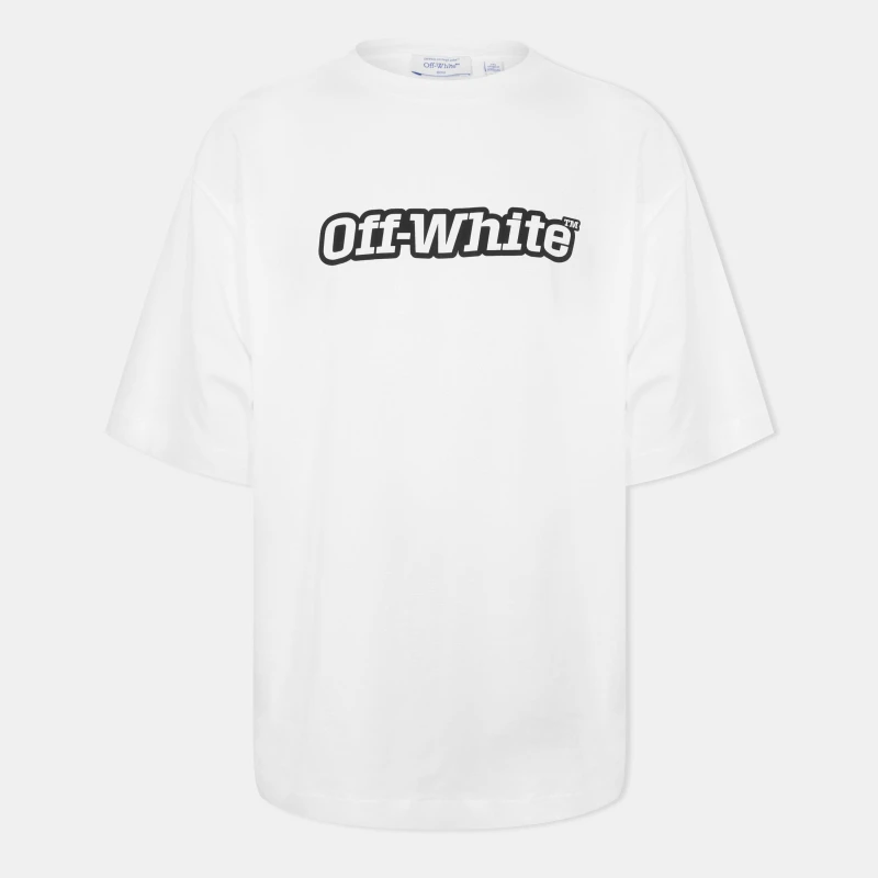 Image of Off White Mens Outline Skate Graphic T-Shirt White-Black male XS