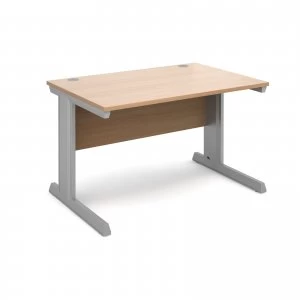 Image of Vivo Straight Desk 1200mm x 800mm - Silver Frame Beech Top