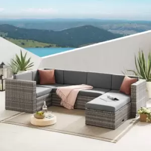 Image of Outdoor Living Tatton Grey 6 Seat Modular Corner Rattan Set