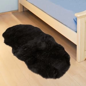 Image of Homemaker Faux Fur Double Rug - Black