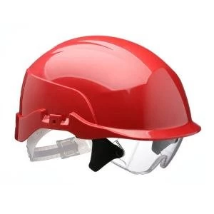 Image of Centurion Spectrum Safety Helmet Blue with Eye Protection Red Ref
