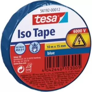 Image of tesa 56192-00012-22 56192-00012-22 Electrical tape Blue (L x W) 10 m x 15mm