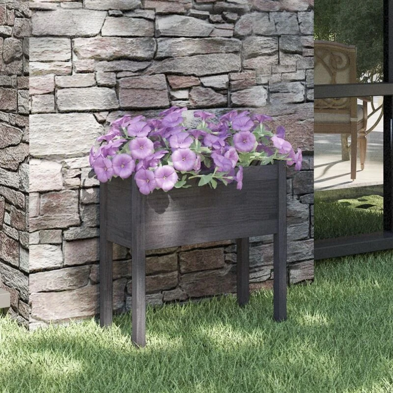 Image of VIDAXL Garden Planter Grey 70x31x70cm Solid Pinewood Vidaxl 8720286815540