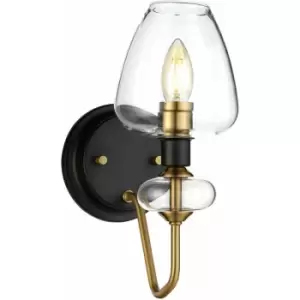 Image of Loops - Wall Light Aged Brass Finish Plated And Charcoal Black Paint LED E14 40W