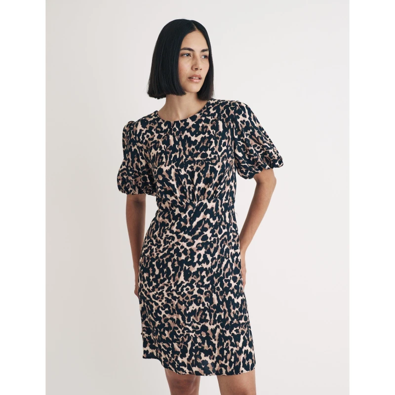 Image of Nobodys Child Benita Mini Dress Leopard female 6 (2XS)