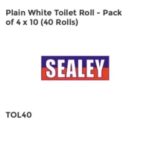 Image of Plain White Toilet Roll - Pack of 4 x 10 (40 Rolls)