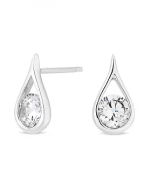 Image of Simply Silver Sterling Silver Cubic Zirconia Tear Drop Stud Earrings