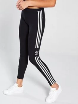 Image of adidas Originals 3 Stripe Trefoil Tights - Black, Size 6, Women