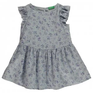 Image of Benetton Junior Girls Floral Shirt - Blue