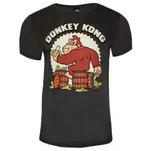 Image of Super Mario Mens Donkey Kong T-Shirt (S) (Dark Grey Heather)