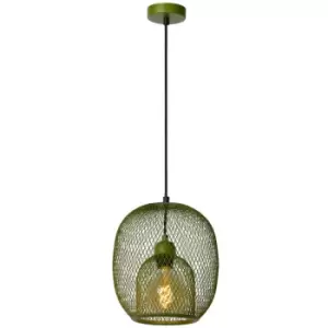 Image of Lucide JERREL - Pendant Light - Ø25cm - 1xE27 - Green