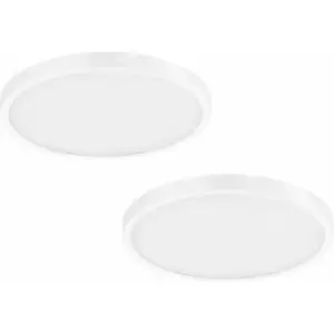 Image of Loops - 2 pack Wall / Ceiling Light White 400mm Round Surface Mounted 25W LED 3000K