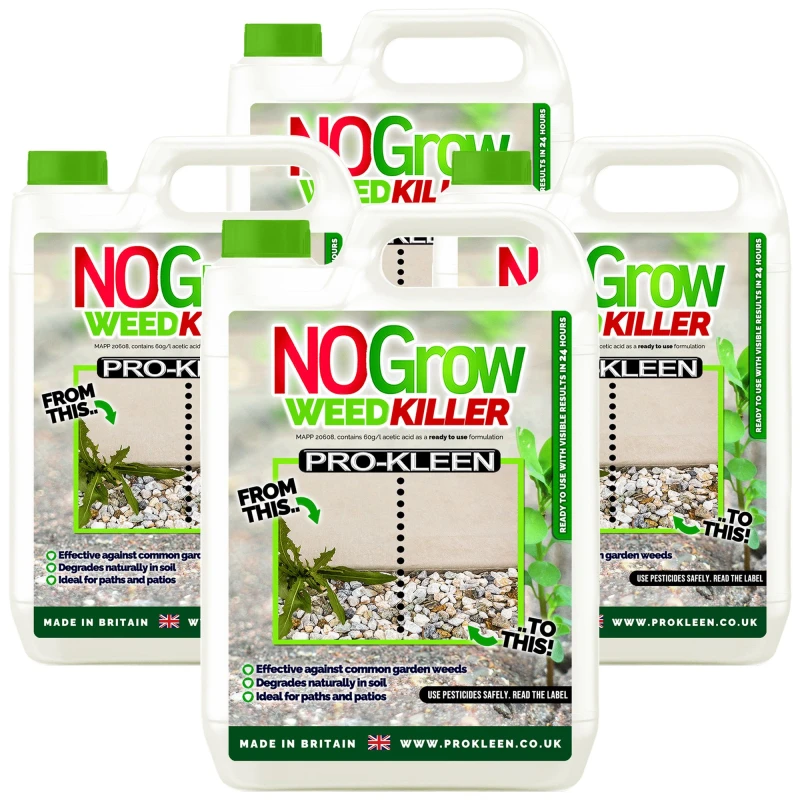 Image of ProKleen NO Grow Double Strength Weed & Moss Killer Glyphosate Free 4 x 5L White