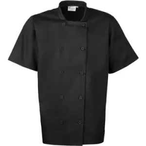 Image of Premier Unisex Short Sleeved Chefs Jacket / Workwear (XXL) (Black) - Black