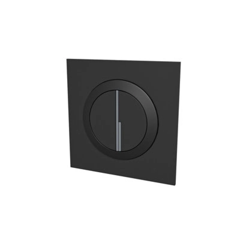 Image of Nes Home Modern Matt Black Round Button WC Flush Plate Black unisex