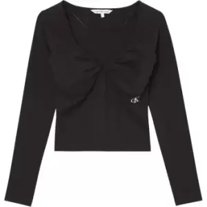Image of Calvin Klein Jeans Ruched Bust Long Sleeves - Black