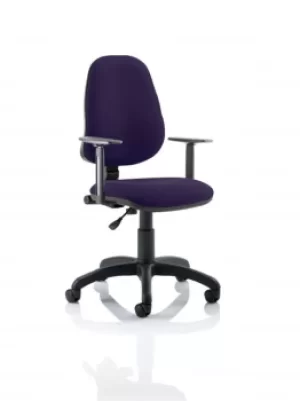 Image of Eclipse I Lever Task Operator Chair Bespoke With Height Adjustable Arms In Purple
