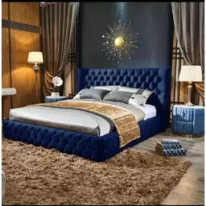 Image of Royale Bed King Plush Velvet Blue