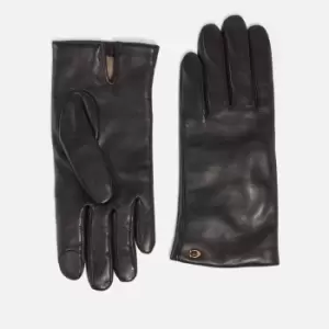 Image of Coach Sculpted C Leather Tech Gloves - S