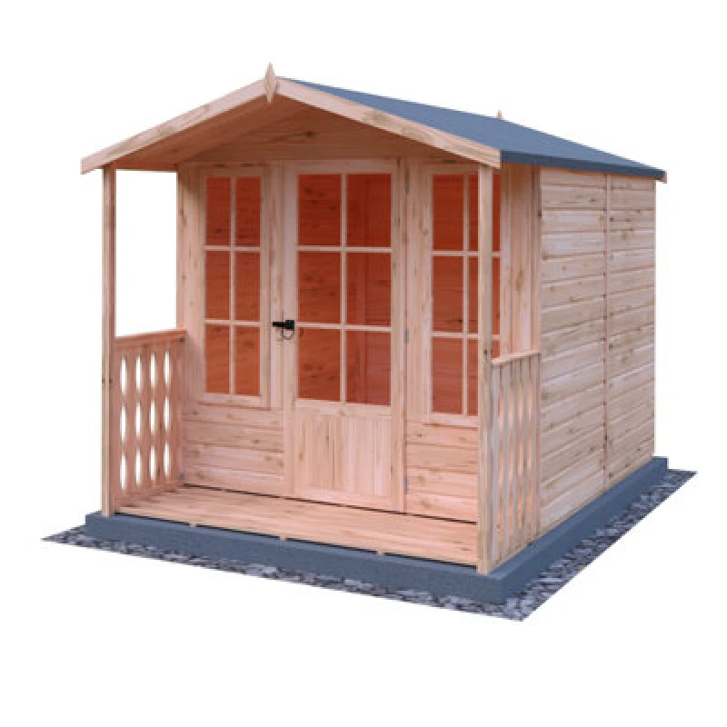 Image of Shire Chatsworth SummerHouse With Verandah - Brown Brown 7 x 7ft