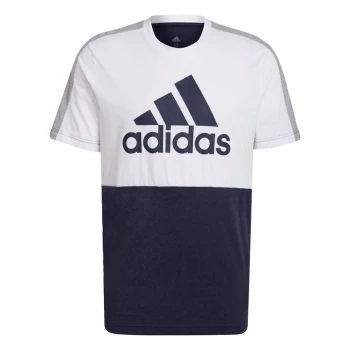 Image of adidas Essentials Colorblock Single Jersey T-Shirt Mens - White / Legend Ink