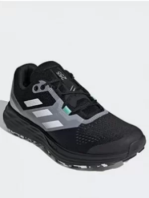 Image of adidas Terrex Two Flow Trail Running Shoes, Black/White/Turquoise, Size 9, Women