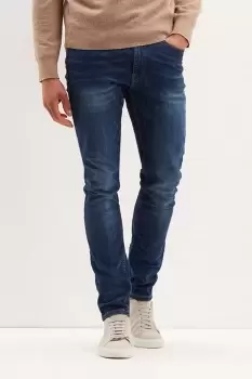Image of Mens Skinny Mid Blue Jeans
