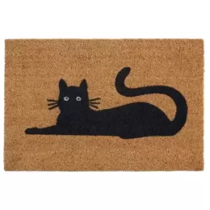 Image of Black Cat Coir Doormat