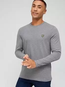 Image of Lyle & Scott Mens Plain Long Sleeve T-Shirt - Mid Grey Marl - S