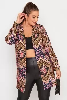 Image of Floral Scarf Print Blazer