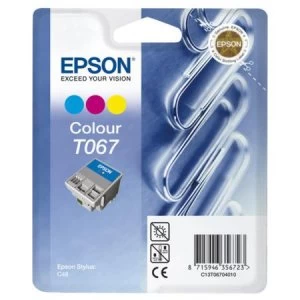 Image of Epson Paperclip T067 Tri Colour Ink Cartridge