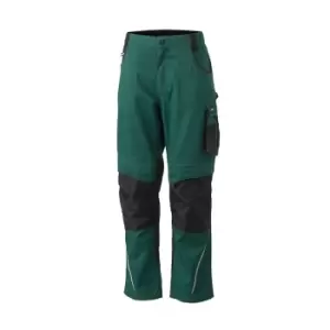 Image of James and Nicholson Mens Workwear Pants (46R) (Dark Green/Black)
