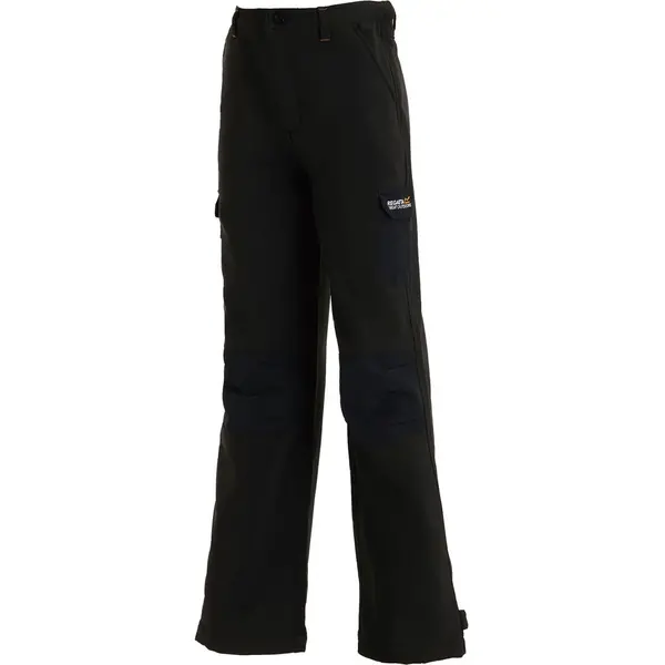 Image of Regatta Boys & Girls Winter Softshell Wind Resistant Trousers 14/15 Years BLACK RKJ018-800-14