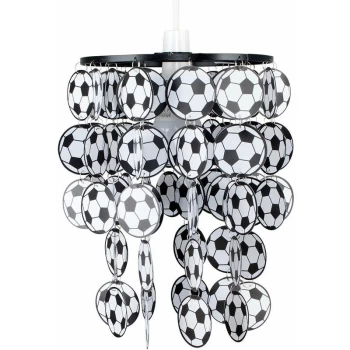 Image of Boys Football Bedroom Ceiling Pendant Light Shade - Black & White