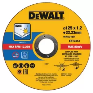 Image of DEWALT Thin Stainless Steel Cutting Disc 125mm Pack of 10