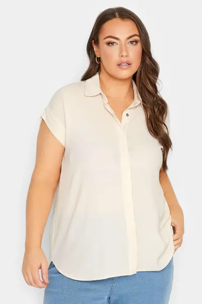 Image of Yours Collared Shirt Light Beige