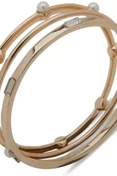 Image of Ladies Anne Klein Jewellery BX BR 3 SET BANGLES-GLD/CRYSTAL N Bangle 01B00408