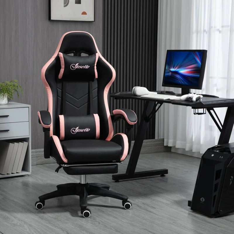 Image of VINSETTO VINSETTO Racing Style Gaming Chair with Reclining Function Footrest, Black One Size Unisex 5063603041325