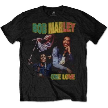 Image of Bob Marley - One Love Homage Unisex Medium T-Shirt - Black