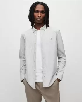 Image of AllSaints Flavin Pinstripe Shirt