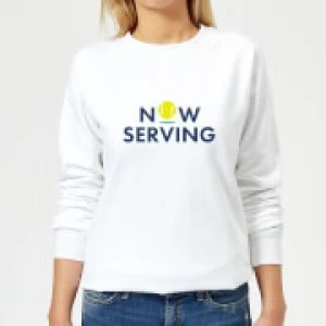 Image of Now Serving Womens Sweatshirt - White - 3XL