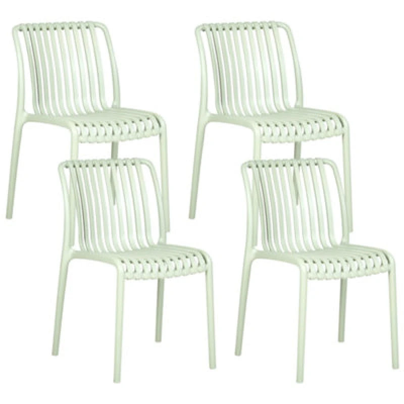 Image of Beliani Set Of 4 Garden Chairs Ariccia Light Green