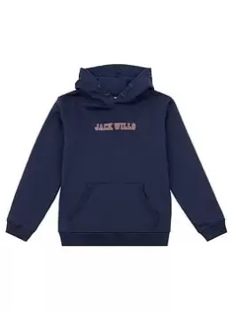 Image of Jack Wills Boys Varsity Oversized Hoodie - Navy, Size 7-8 Years