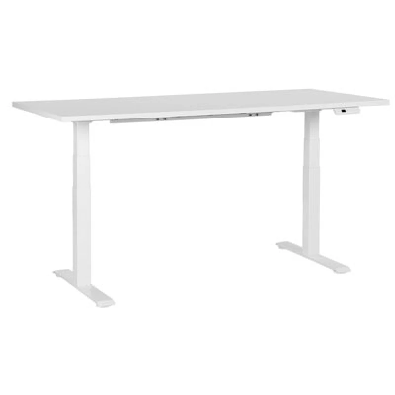 Image of Beliani Electric Adjustable Standing Desk Destines White 180 Cm 80 Cm