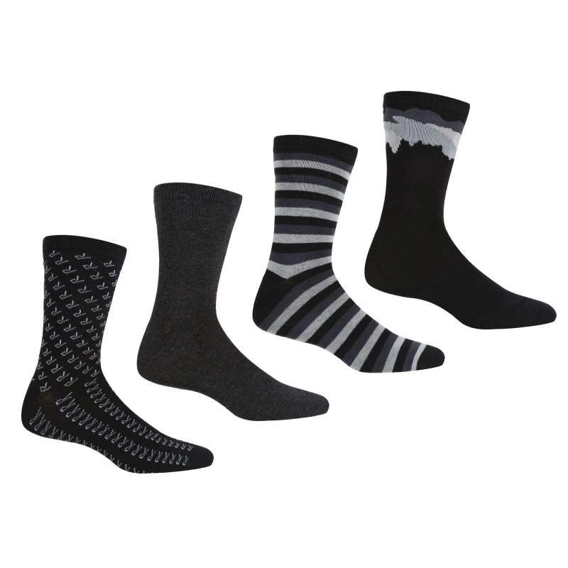 Image of Regatta 4 Pair Lifestyle Sock Jet Black