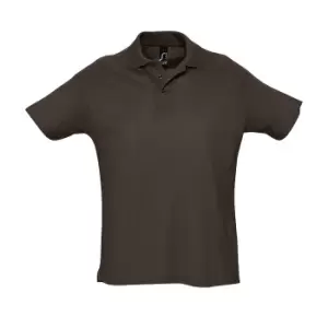 Image of SOLS Mens Summer II Pique Short Sleeve Polo Shirt (M) (Chocolate)