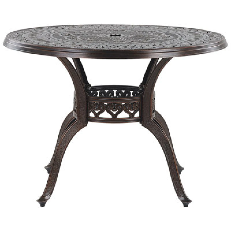 Image of Beliani Garden Dining Table Salento 102cm 102cm Metal Dark Brown