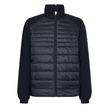 Image of Tommy Hilfiger Mens Tech Mix Stand Collar Jacket - Desert Sky - S